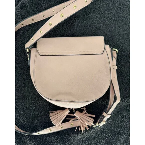 Victorias Secret Pink Faux Leather Crossbody Bag With Gold Stud Accents & Tassel - Picture 11 of 14